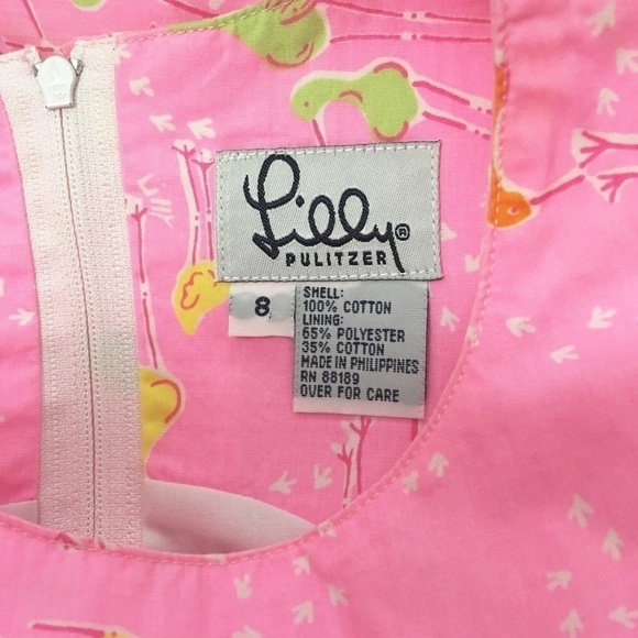LILLY Pulitzer Beachcomber Bird Shift Dress Rare White Label Vintage Girl Lined - Picture 2 of 10